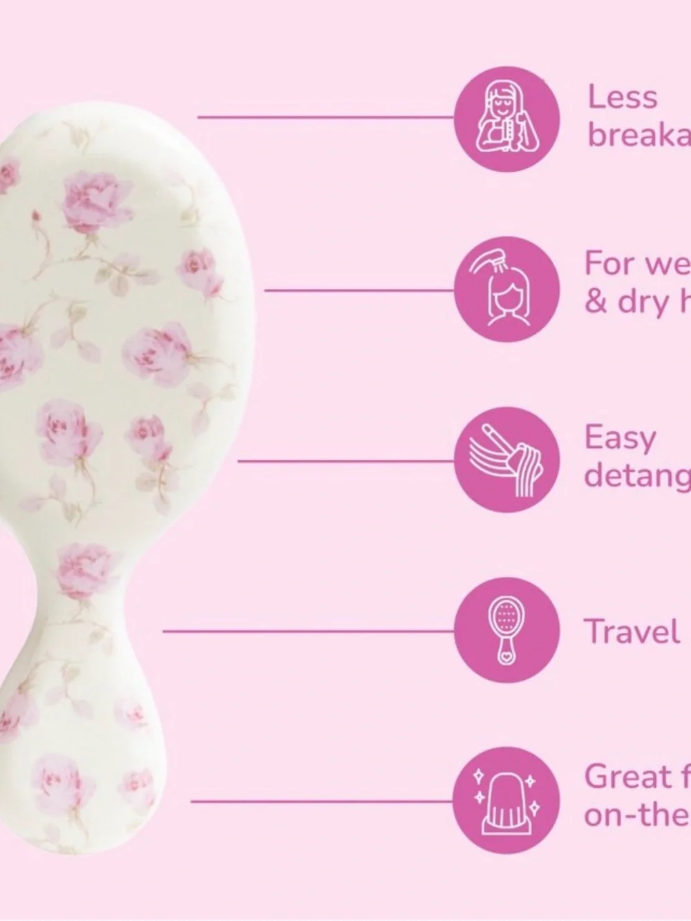 LoveShackFancy Hair Bundle: Brush, 5ct Scrunchies & 10 ct Seamless Hair Ties